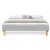 Modern King Size Upholstered Platform Bed with Oak Legs