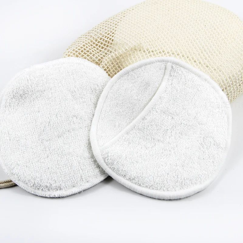 Reusable Soft Round Facial Cleansing Pad Washable Bamboo Fiber Cotton