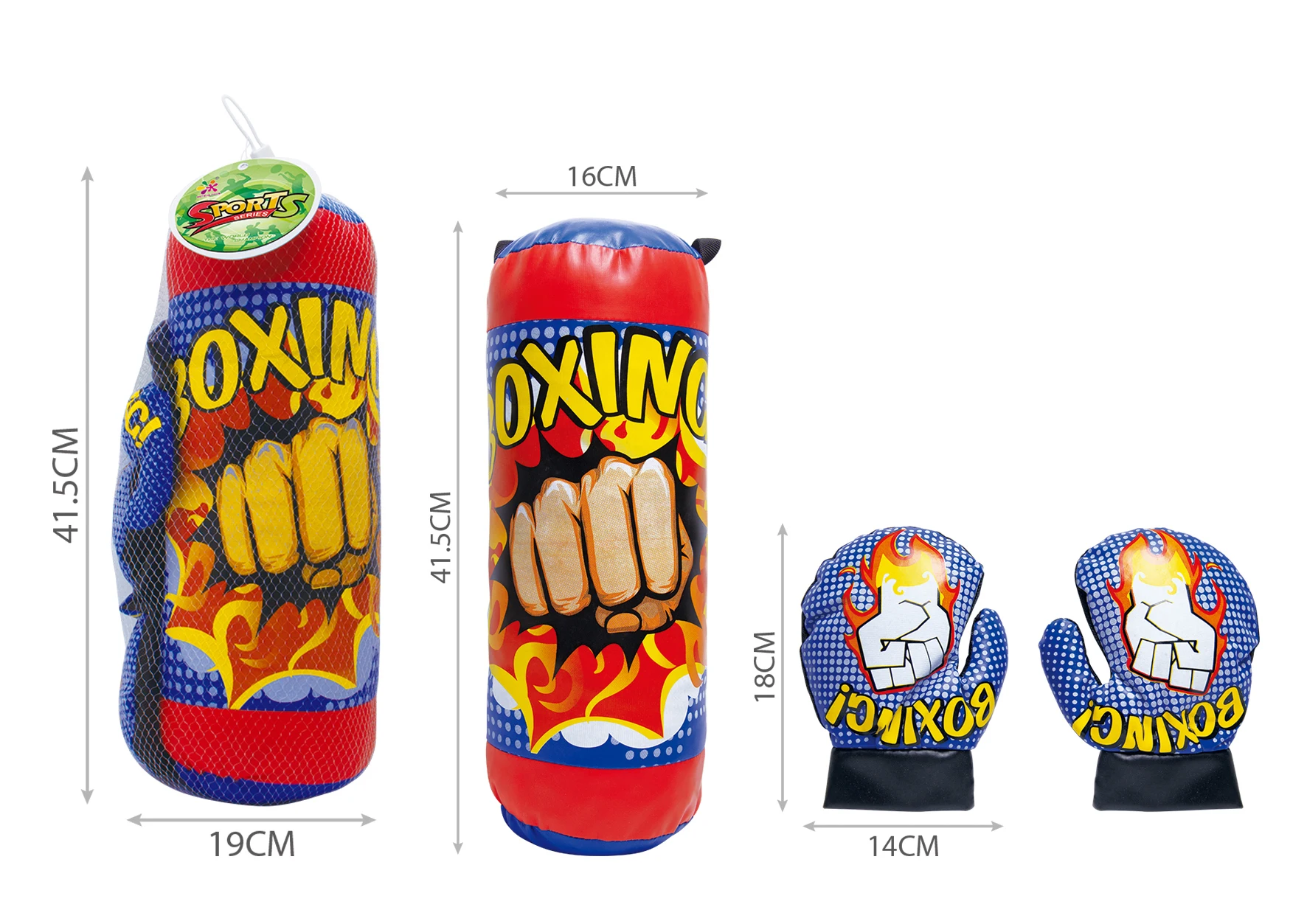 Children Punching Bag And Pair Of Soft Padded Gloves Boxing Toy