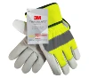 Protective Cowhide Leather Winter Warm Thinsulate High Visibility Construction Material Handling and General Work Safety Gloves