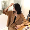 ASM ANNA double-breasted short style windbreaker women's wear trench coat with belt