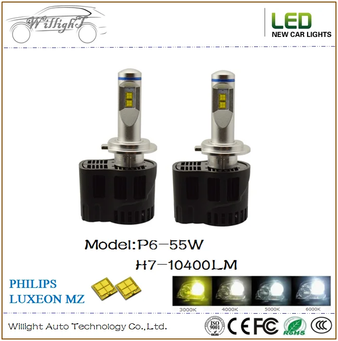 LUMILED ZES LED 10400LM P6 55W H7 LED HEADLIGHTS