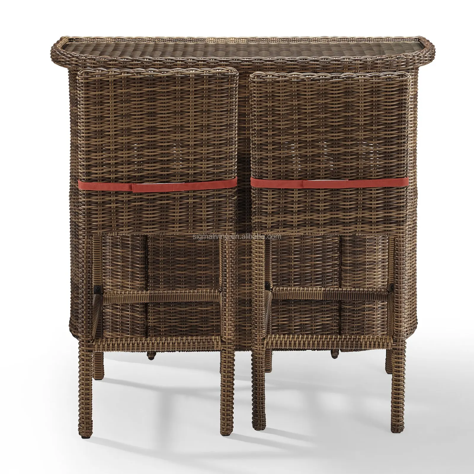 Wholesale Outdoor Cheap High Quality Wicker Patio Cube Set Rattan Furniture Outside Garden Home Bar Table Stool Chair Sets