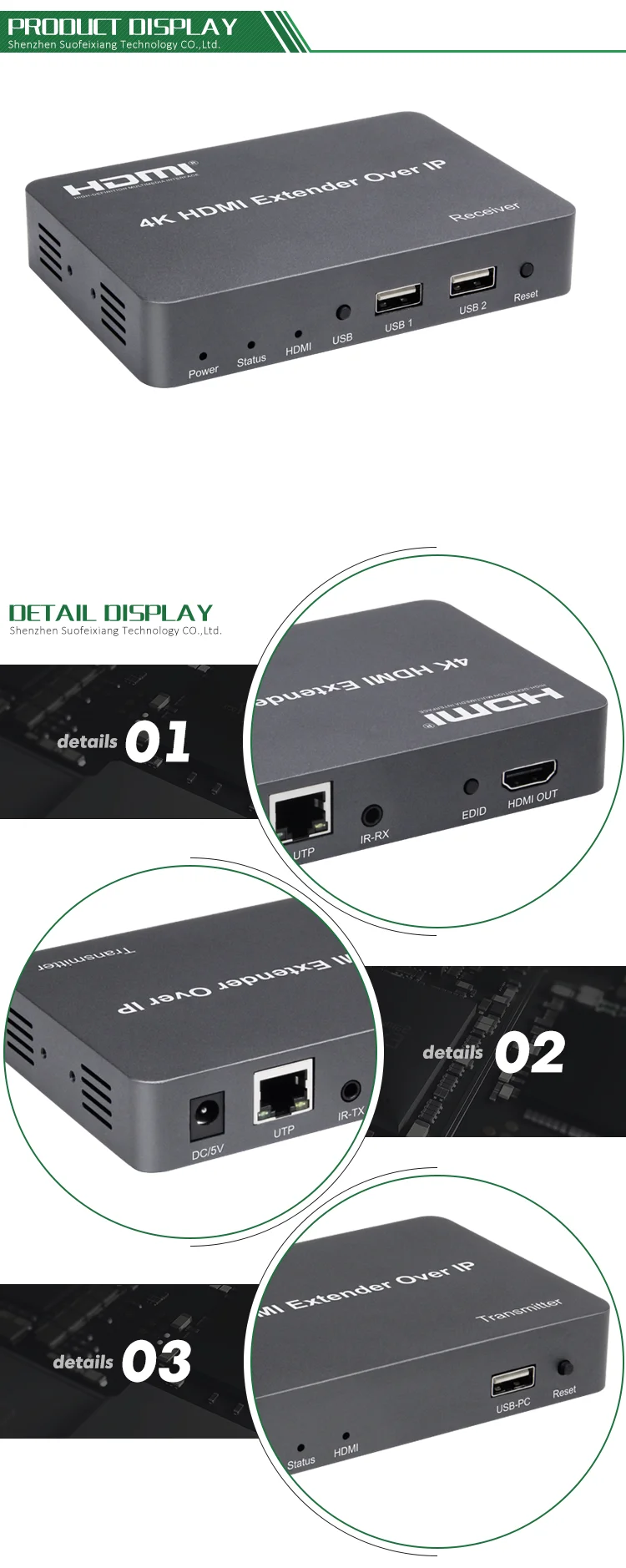 Sfx Extender Hdmi Kvm 150m 2x2 Hdmi Video Wall Digital To Analog Audio