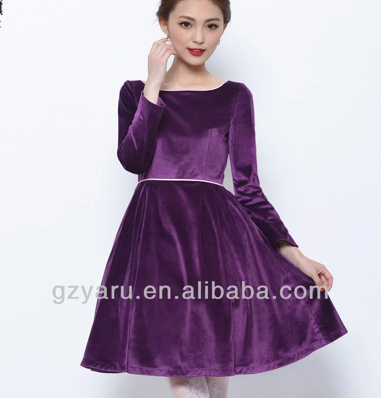 purple velvet dress