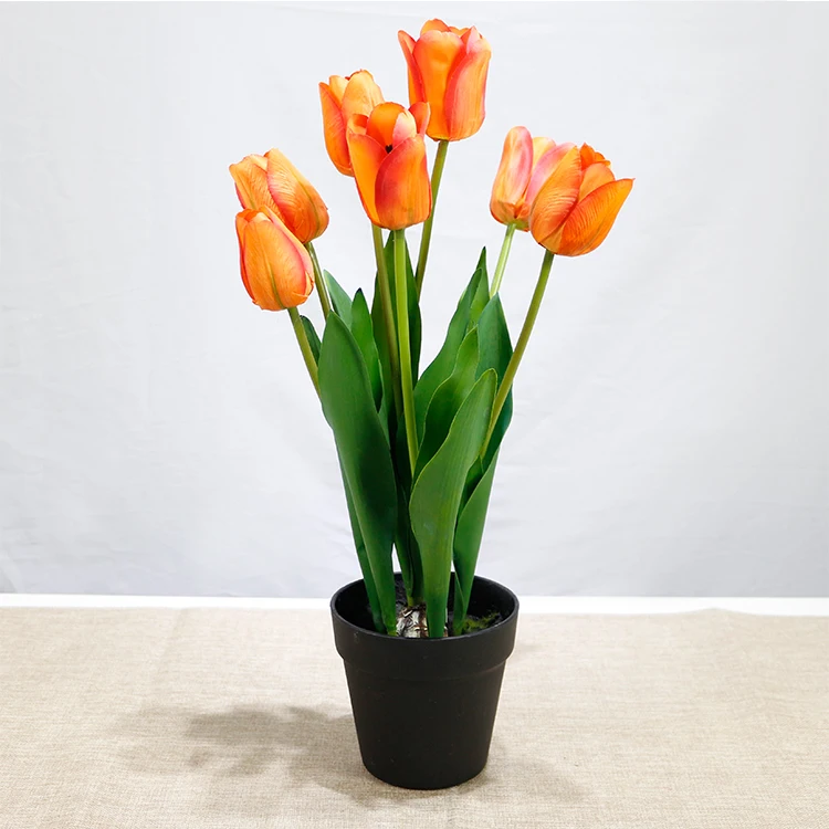 Best Artificial Flowers Tulips 7heads Tulip Potted For Interior Home