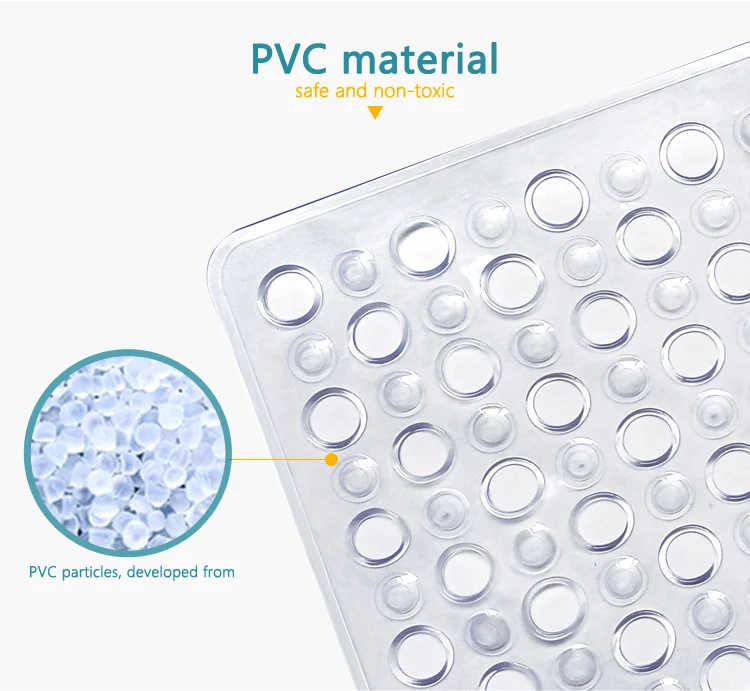 Yide Special Design Antimicrobial Non Slip Bath Mat With Suction Cups