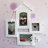wholesale Hot studio stock 46*40cm combination imitation wood grain creative potted flower house shape 6 inch hanging frame