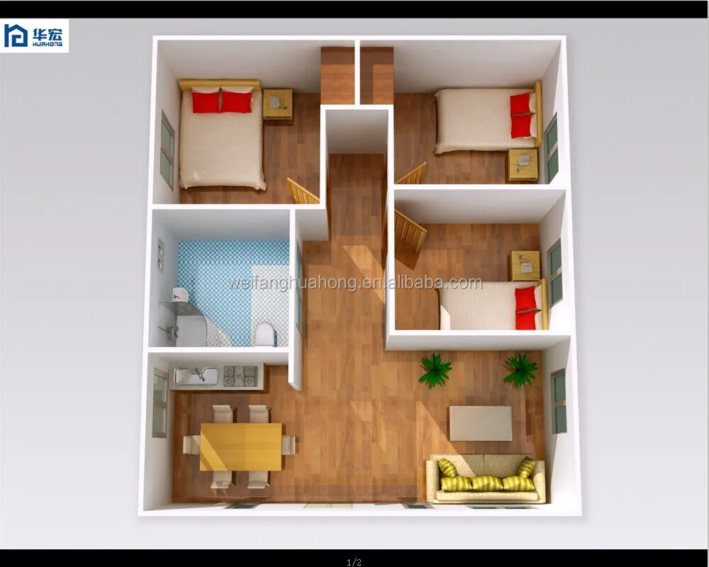 Moderno portatile prefabbricati bungalow casa case prefabbricate ... Bungalow moderni