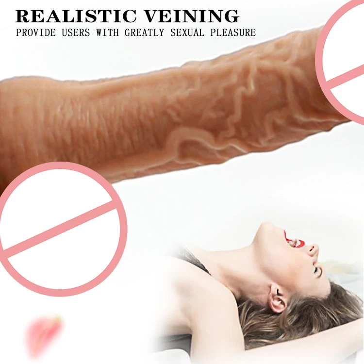 Free Sample Product Strap On Artificial Realistic Silicone Penis Big Soft Plastic Dildo for Women Adult Sex Toys