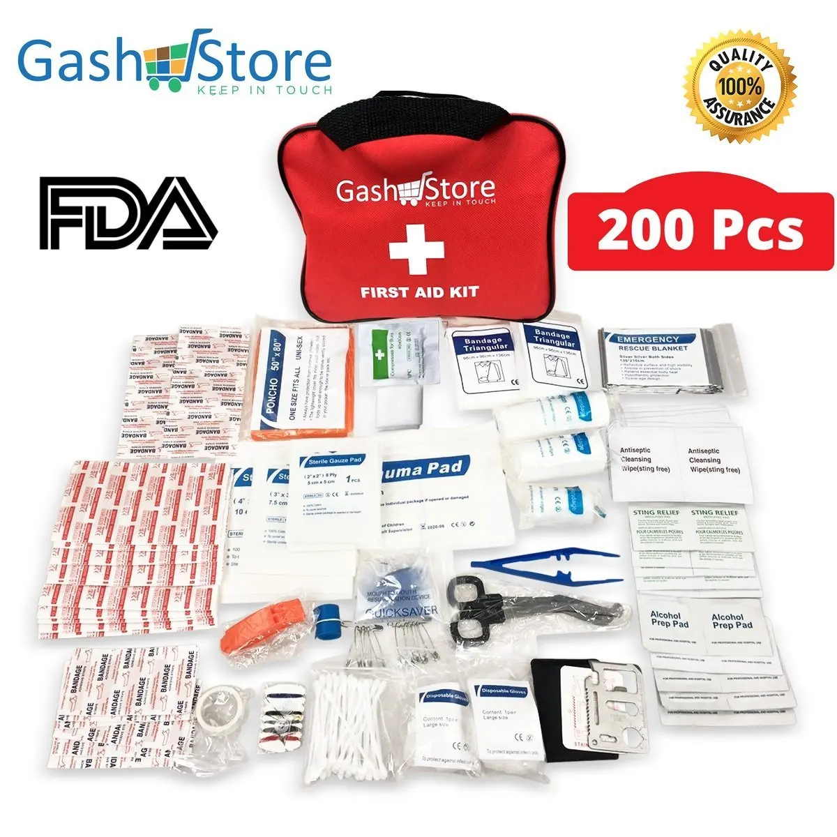 Complete USGI based Medical IFAK Trauma Kit Refill Supplies with CAT Tourniquet