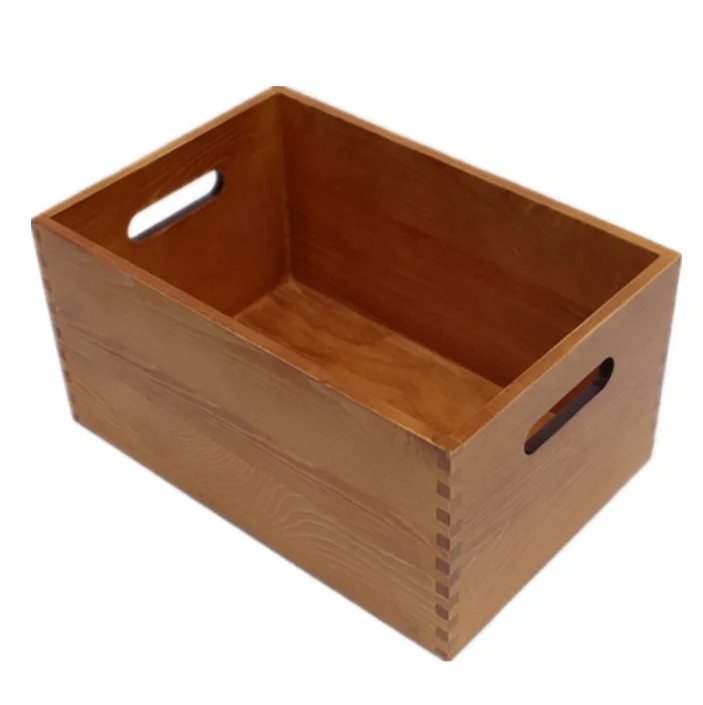 Handle Style Custom Design Wood Storage Box Without Lid - Buy Wood ...