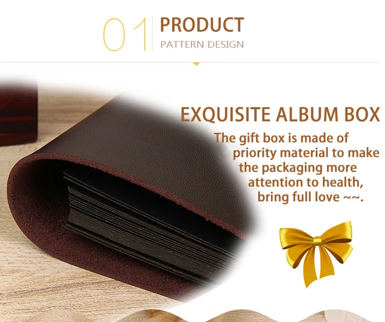 Wholesale Soft PVC Self Adhesive Sheets Loose Leaf Wedding Faux Leather Photo Album With Packaging Box