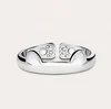 925 Sterling silver animal pink black ear opening cat ring