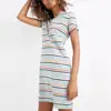 Custom Women Short Sleeve Cotton Jersey Striped Casual T shirt Dress for Dongguan Clothing Manufacturer