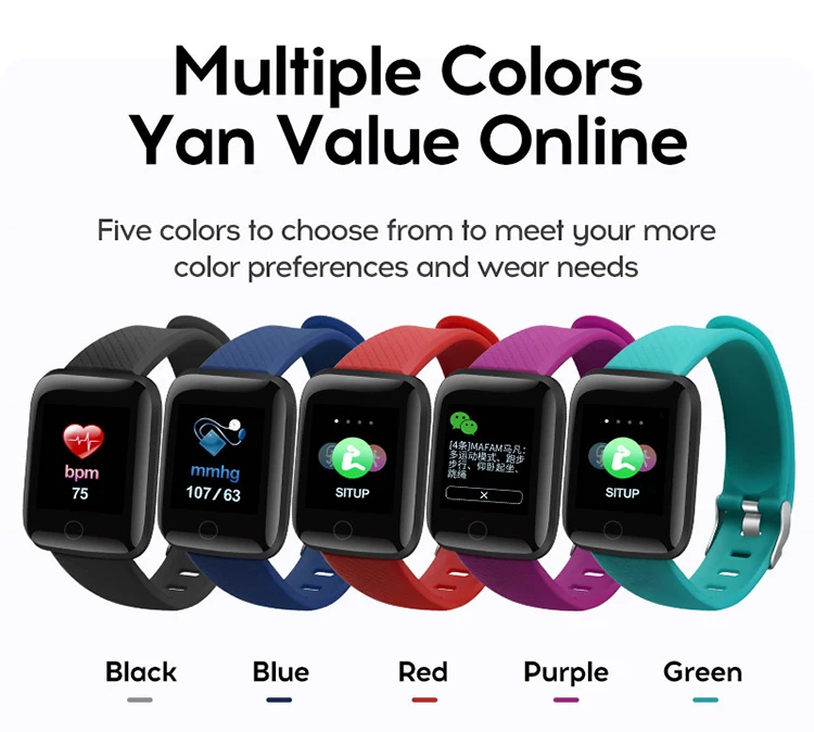 Newest A6S 1.3 inch color screen Smart bracelet Heart Rate Monitor Blood Pressure sport Smart band 116 plus