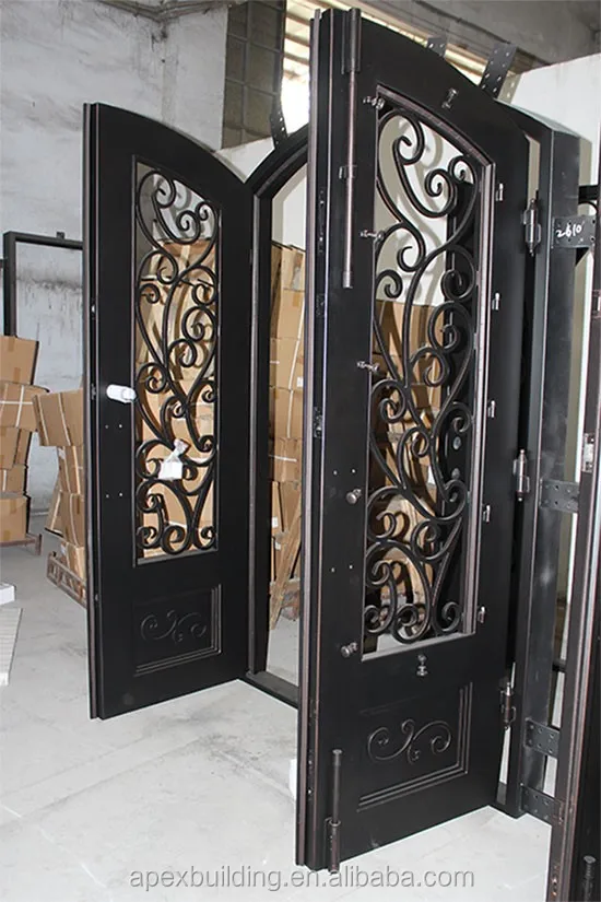 Wrought Iron Exterior Security Double Steel Door Buy 30 X 78 Exterior