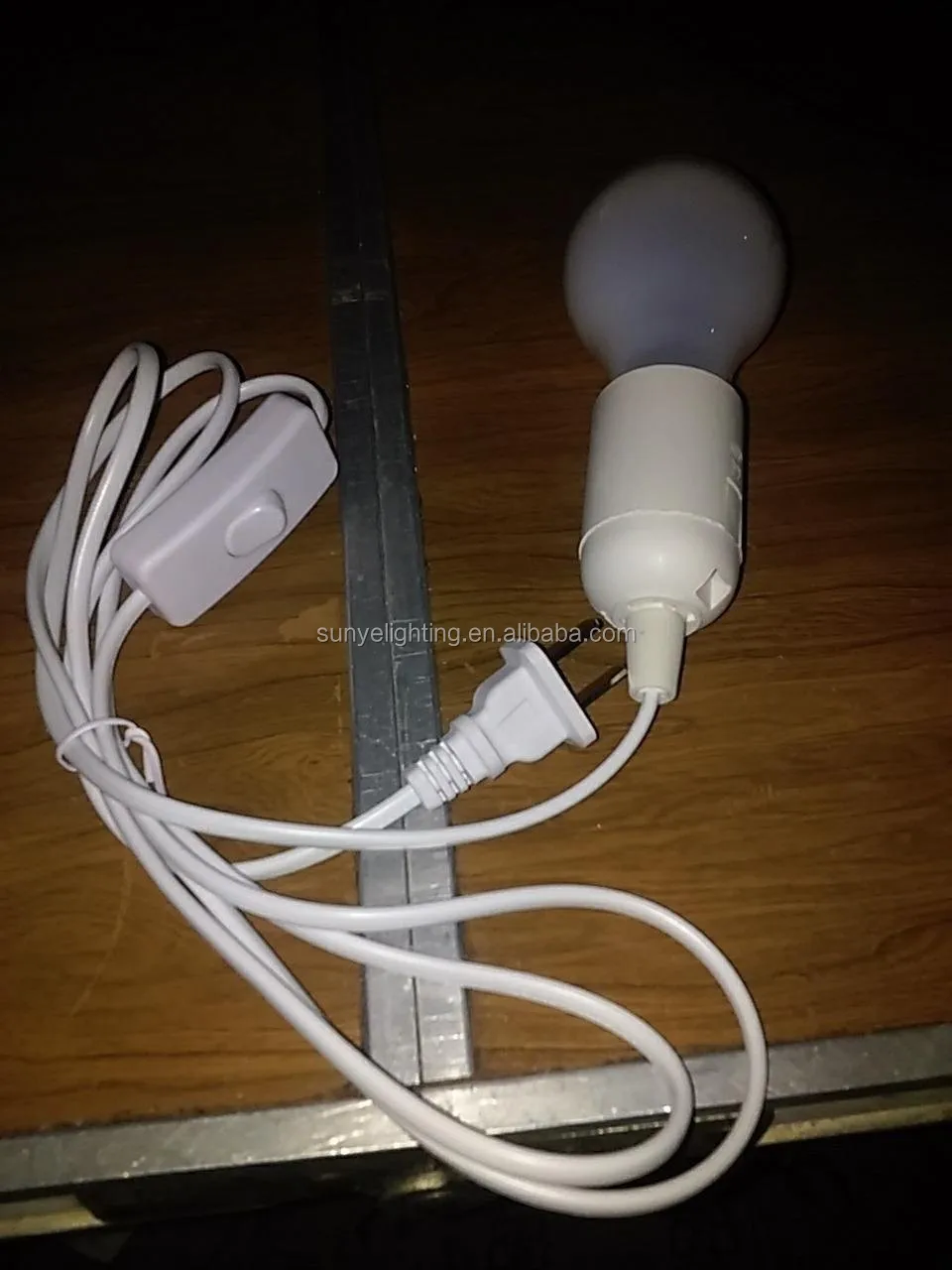 E26/e27 Light Lamp Bulb Socket And Cord To 2prong Us Ac Power Cord