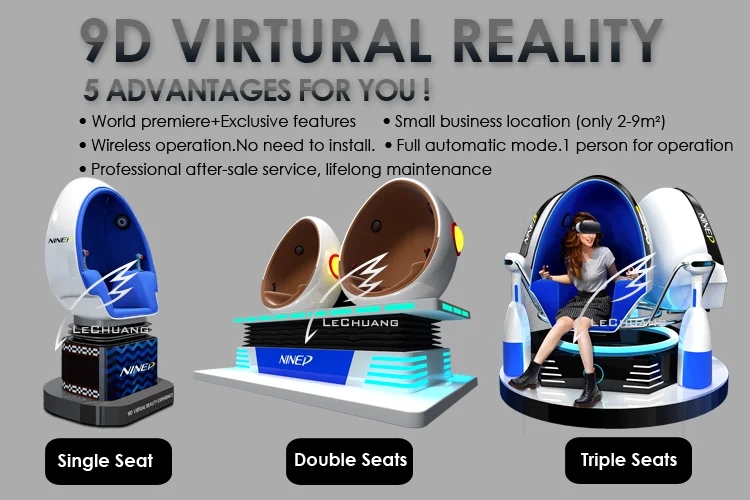 Interactive Game 3Dof Electric Dynamic Virtual Reality 9D VR Simulator Arcade Games Machines