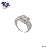925 Sterling Engagement Wedding Ring Baguette Stone Handmade Silver 14K Gold Jewelry