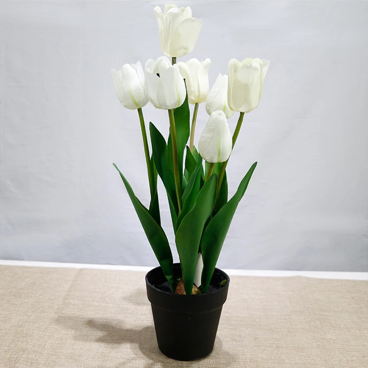 Best Artificial Flowers Tulips 7heads Tulip Potted For Interior Home
