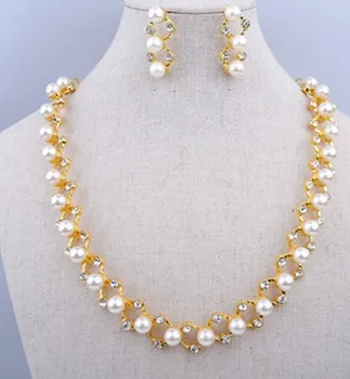 Yiwu Market Whole Good Quality Antique Pearl Dropped Earring Yiwu Market Whole Good Quality Antique Pearl Dropped Earring Necklace Set