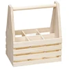 factory sale FSC&SA8000 unfinished pine 6 pack wooden beer whiskey bottles carrier tote bucket