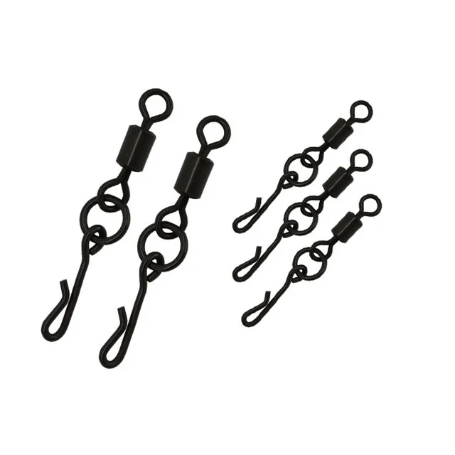 F15-H1020 Fishing tackle accessories Non glare coating size 8 quick change swivels with a flexi ring link for carp