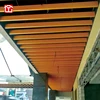Public Aluminum Metal U-shaped Square Linear Tube Baffle Guangdong Manufacture Interior and Exterior Wood Grain Ceiling