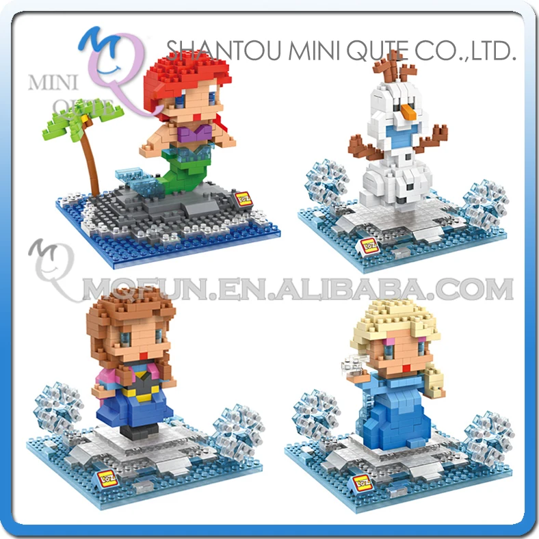 Mini Qute LOZ Anna Elsa Olaf Kristoff Building Blocks intelligence Cartoon plastic action figures building block