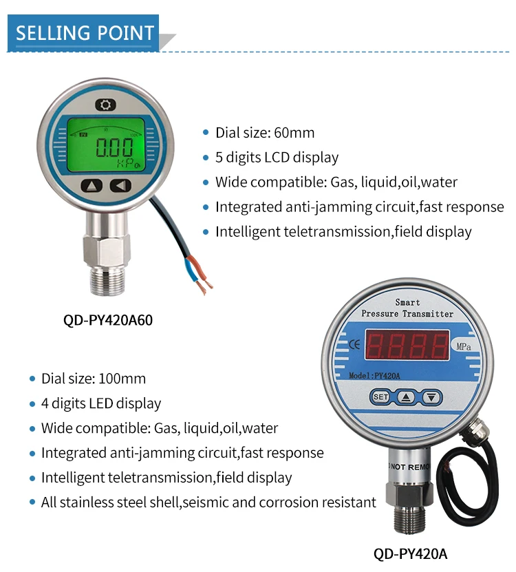 Digital Teletransmission Pressure Gauge Water Pressure Gauge Digital
