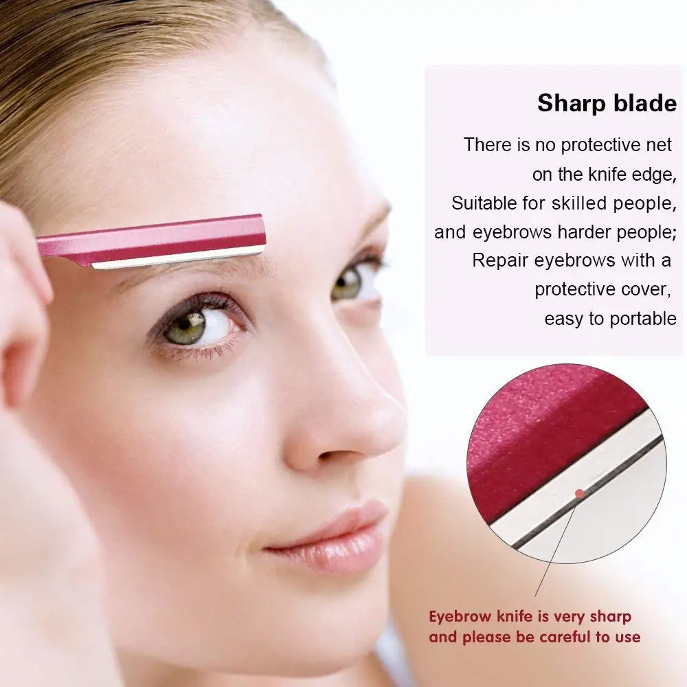 Eyebrow Trimmer,Professional Black Stainless Steel Eyebrow Razor Shaper