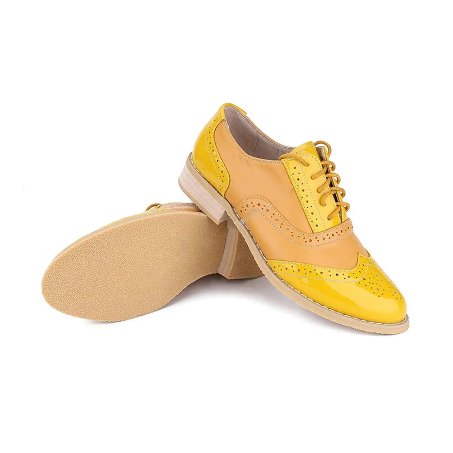 yellow oxford shoes