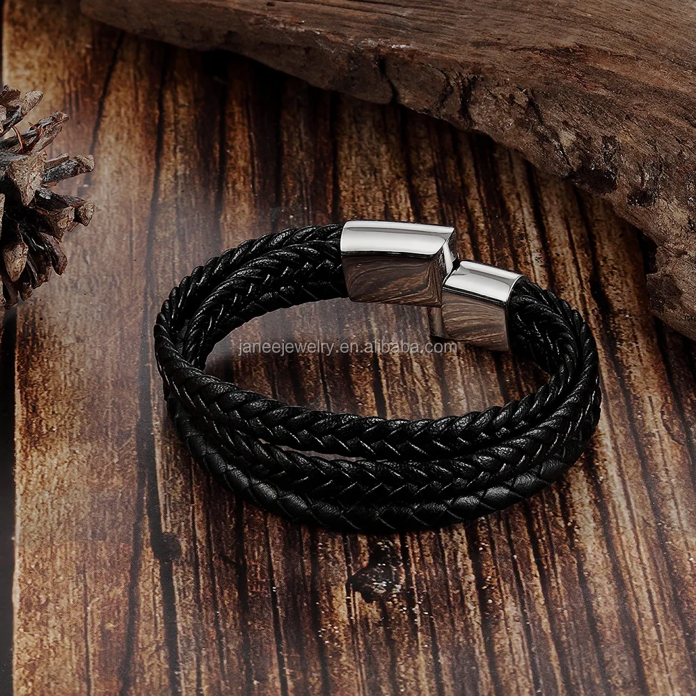 2019 Amazon Hot Sale Braided Men Leather Bracelet For Boys Buy