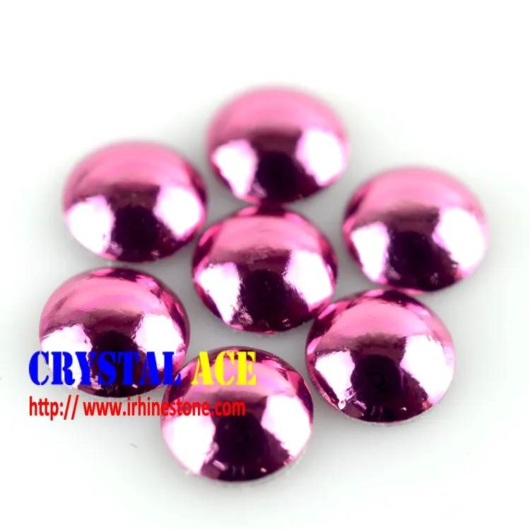 China Dark Pinky Aluminum Glue On Half Round Pearl Studs