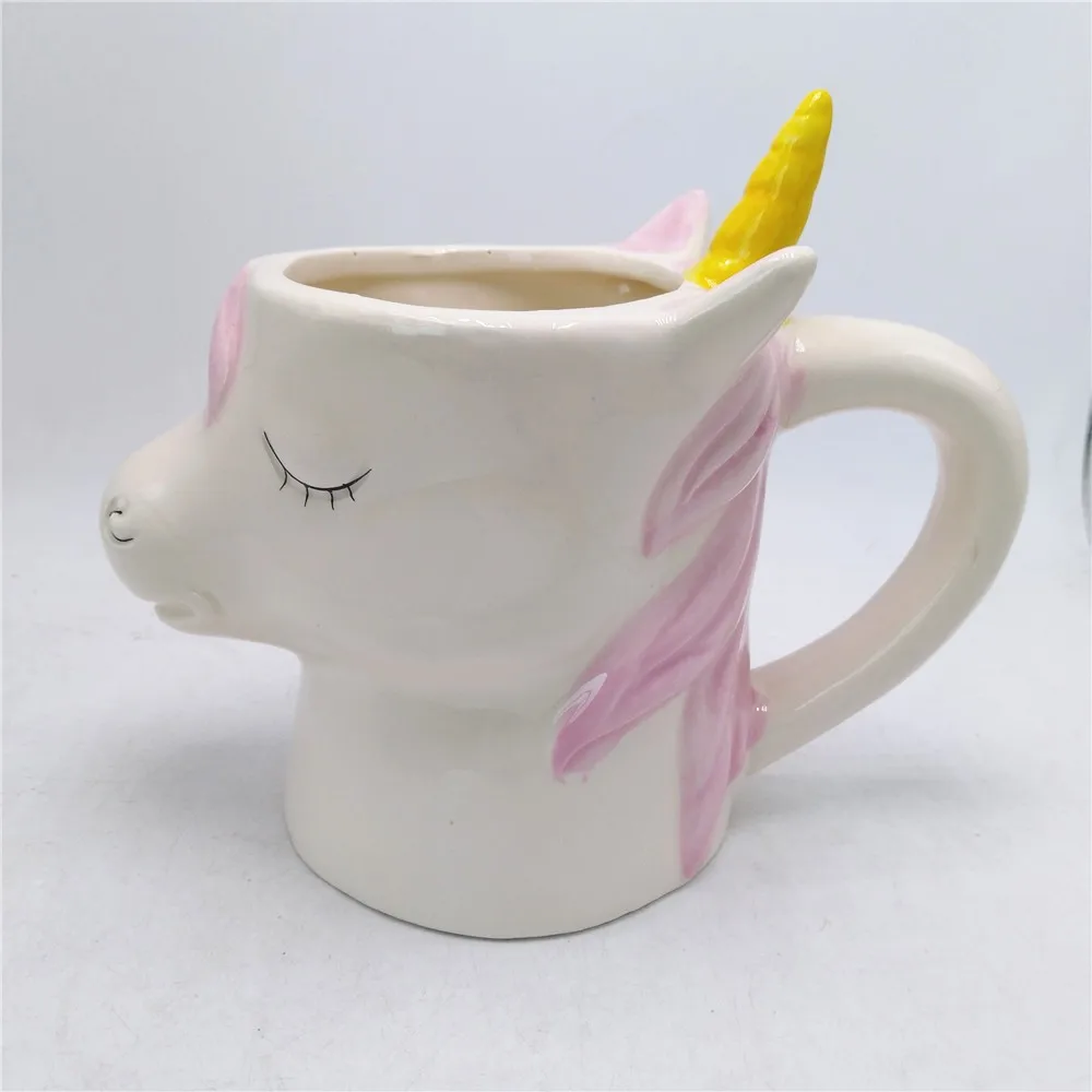 Ceramic Unicorn Mug Custom Cute Ceramic Hand Painted Unicorn Shaped 300
