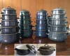 16-24cm 673 shiny black enamel casserole cookware with color shiny speckles