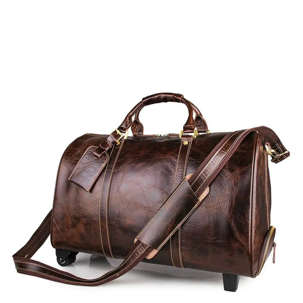 Embassy Diplomatist Italian Design Brown Leather Shoulder Bag Trolley ...