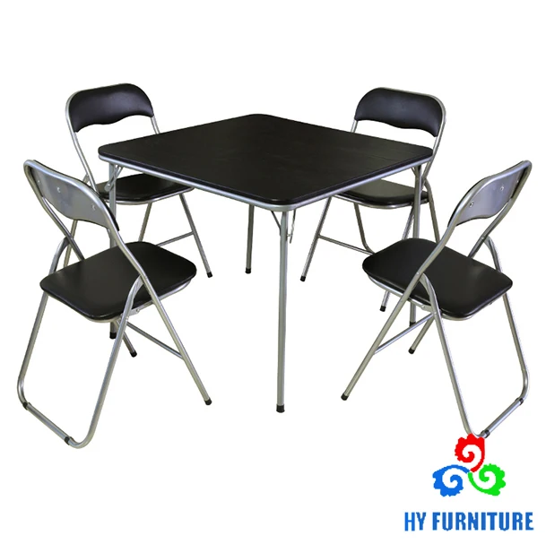 Black Square Folding Bridge Table Folding Type Table For Wholesale