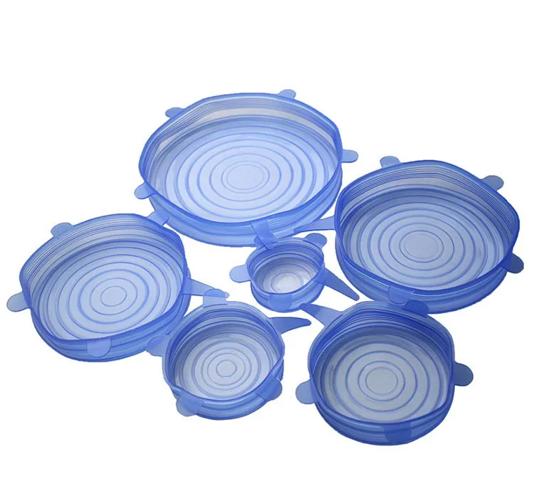 6pcs/set Universal Silicone Food Wrap Lid,Silicone Stretch Lids Cover ...