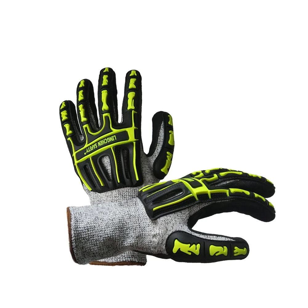 1 Pair High Dexterity Heavy Duty Mechanic Gloves,Light Tpr Coated Anti ...