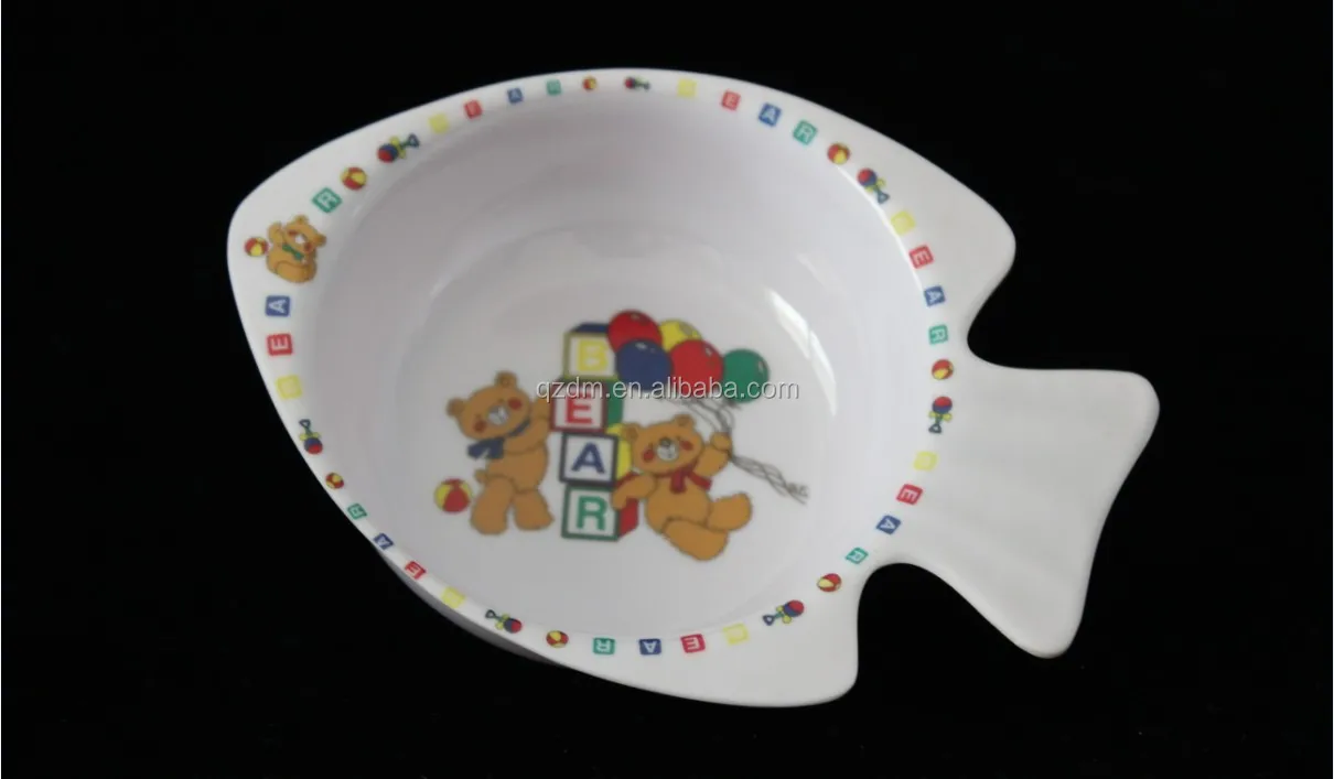 Fish Shaped Melamine Dinner Bowl For Kids