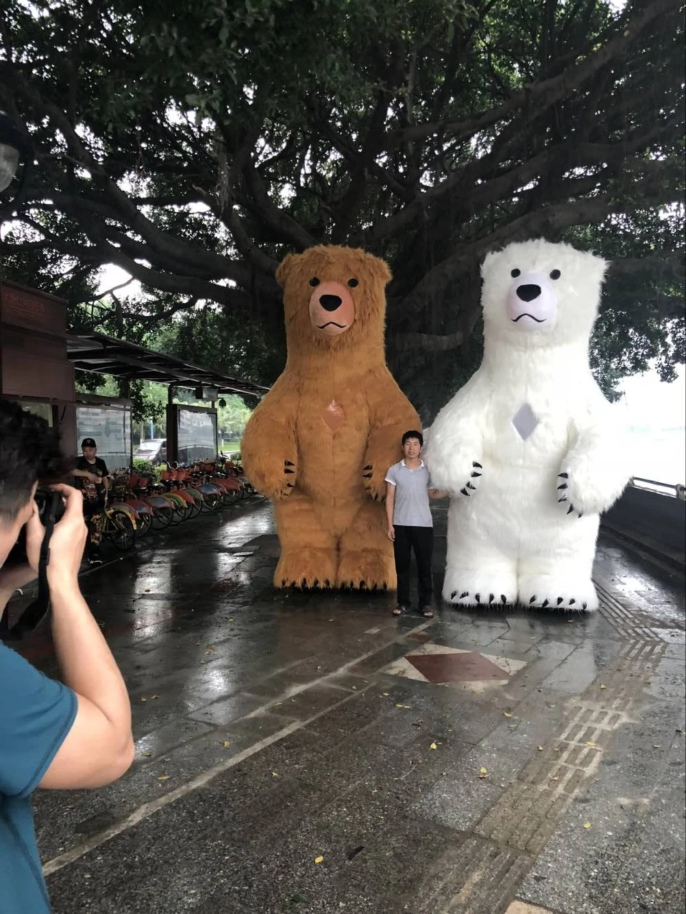 large inflatable polar bear