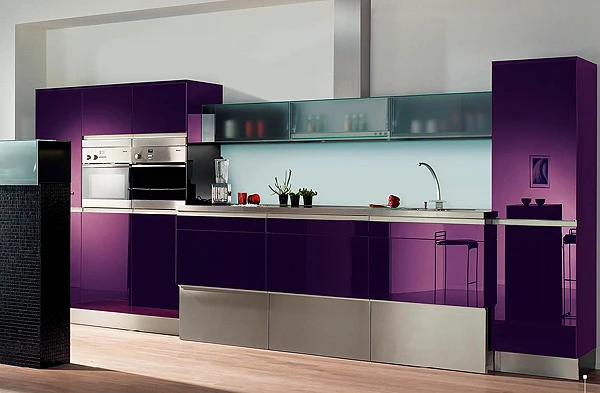 solid color UV board kitchen cabinet 01