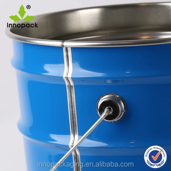 Blue Tin Metal 5 Gallon Buckets With Flower Lid Or Iron Hoop Buy 5 Gallon Buckets With Lids