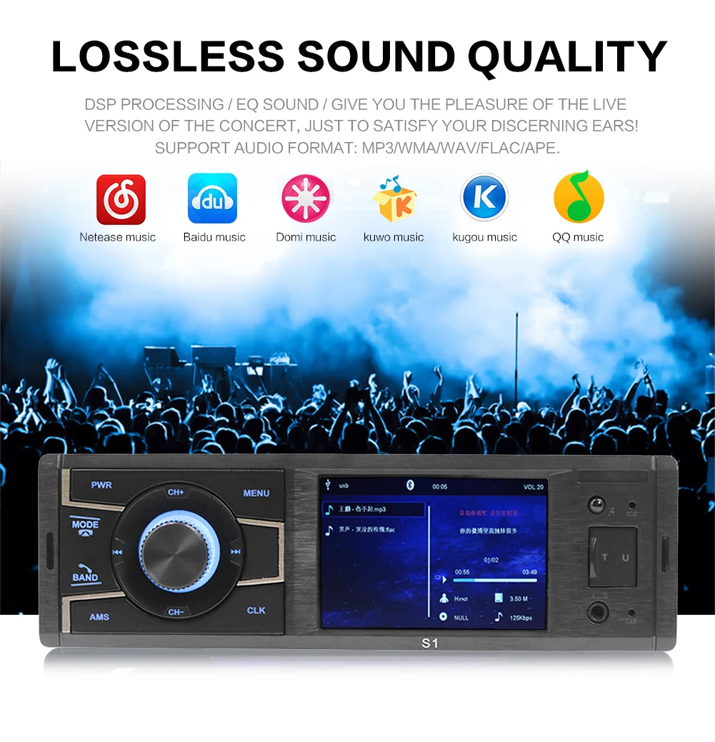 S1 3.2 Inch 1 Din Wince Car Stereo Mp5 Player Screen Radio Player Head