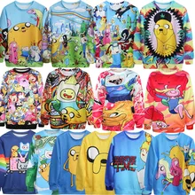 Woman adventure time sweatshirt female long sleeves O-neck Spring & Autumn 3d print shirt hora de aventura women’s clothing 007