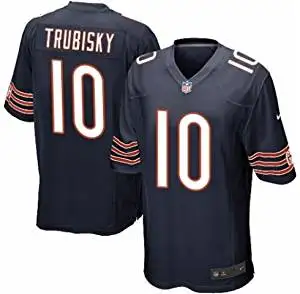 Men's Bears Mitchell #10 Navy 2017 Draft Pick Game Football Jersey (Navy, L)