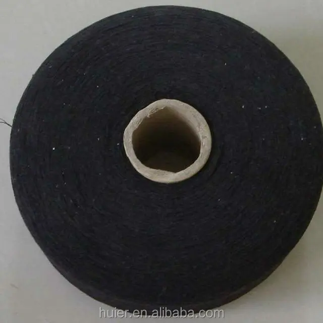 black oe recycled cotton polyester blended yarn with low price