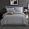 2019 New Arrival Wholesale 100% Cotton Embroidery Solid Gray Bedding Set Queen King Size For Home